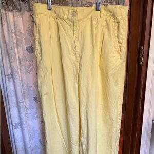 LOFT Sunny Yellow wide leg light weight pants